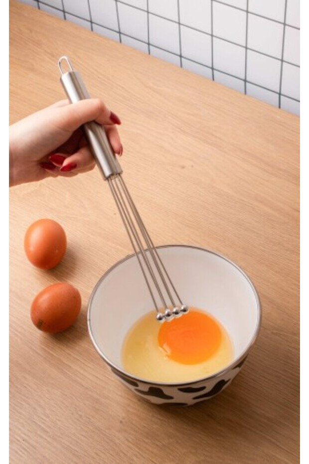 Ayarlanabilir Paslanmaz Çelik Metal Boncuk Top Uçlu Sos Karıştırıcı ve Yumurta Çırpıcı