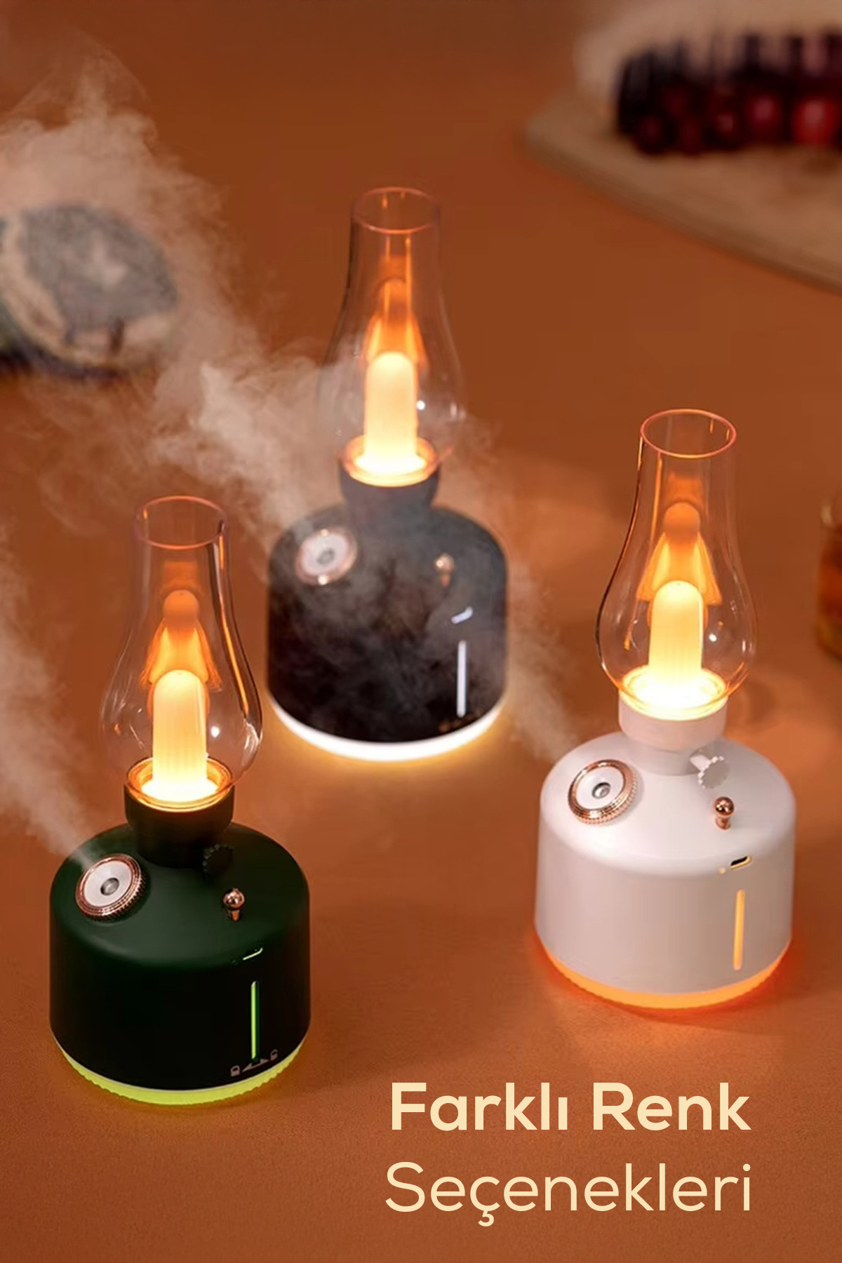 Şarjlı Nostaljik Gaz Lambası Hava Nemlendirici ve Buhar Makinesi