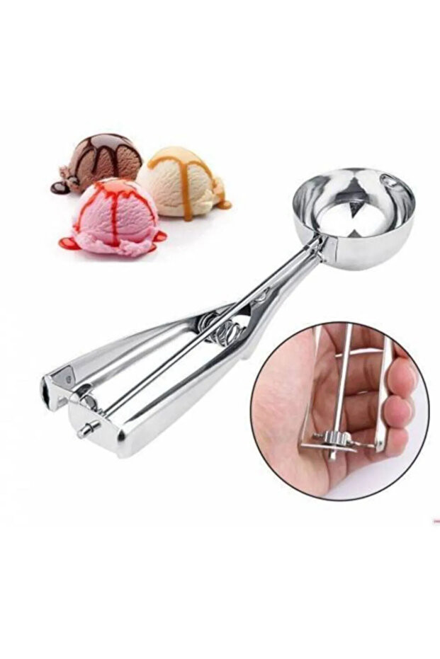 Paslanmaz Çelik Kurabiye Helva Dondurma Servis Sunum Kaşığı (ORTA)