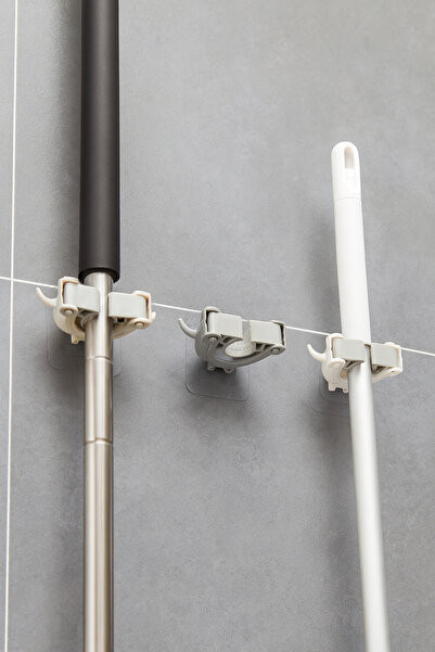 Paspas Süpürge Fırça Ve Mop Askısı Sap Tutucu Mutfak Banyo Askı