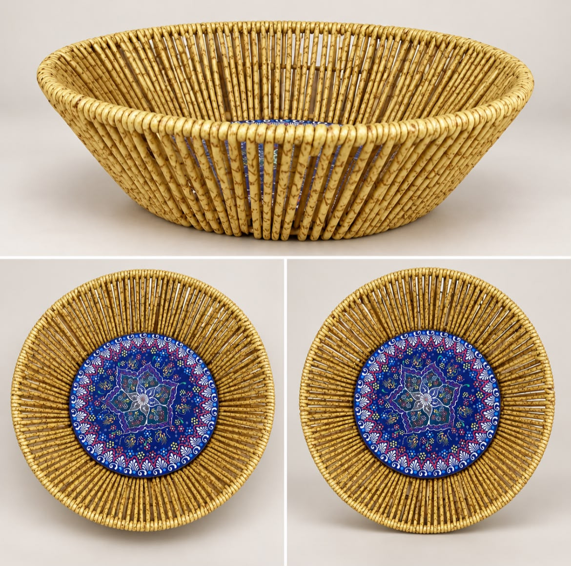 Rattan Çini Desenli Ekmeklik Yuvarlak CE-7006