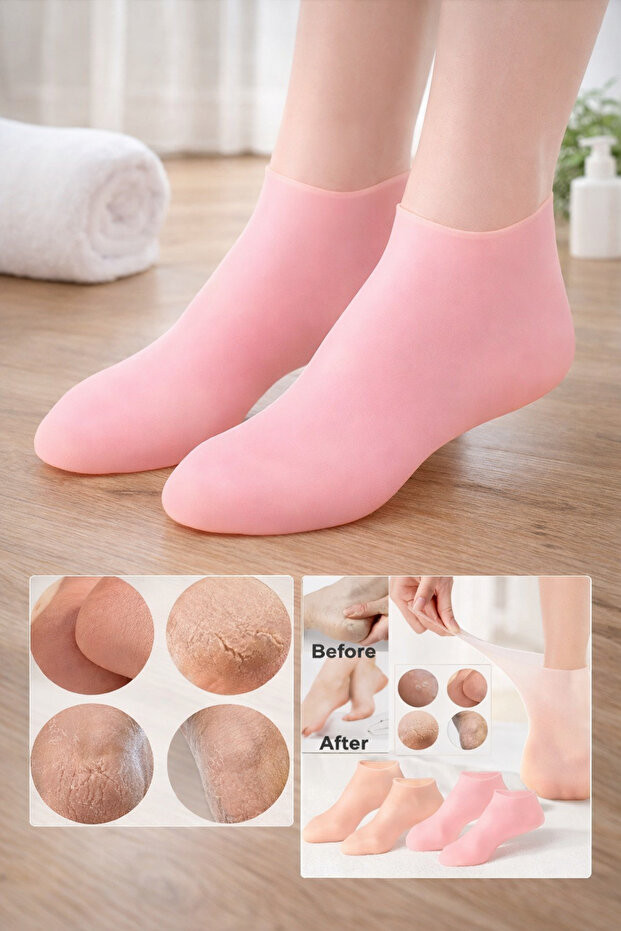 Silikon Ayak Bakım Çorabı – Çatlak Önleyici & Nemlendirici Topuk Çorabı